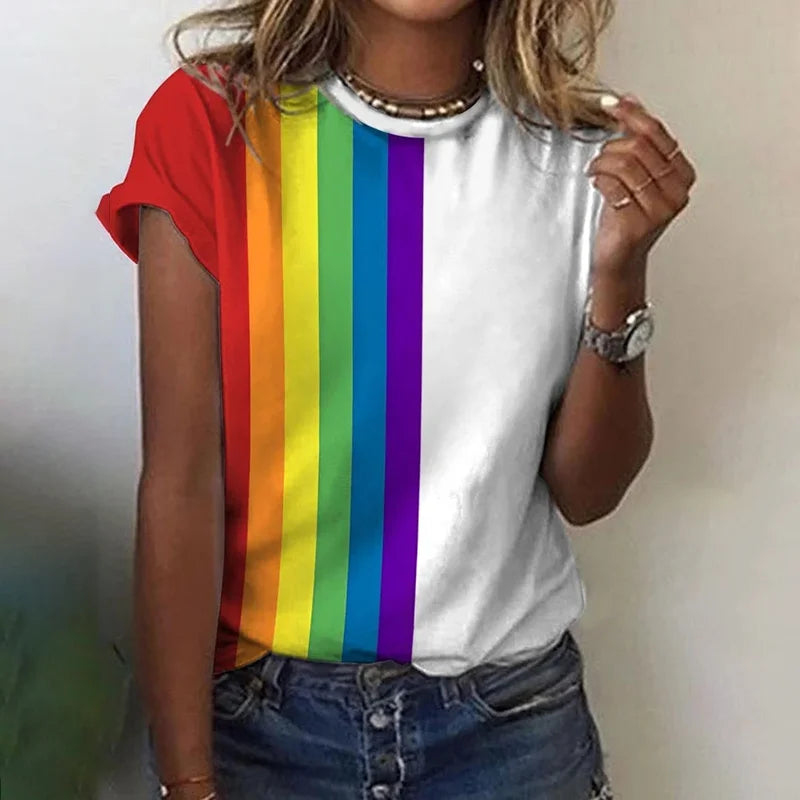 Elegante T-shirt arcobaleno