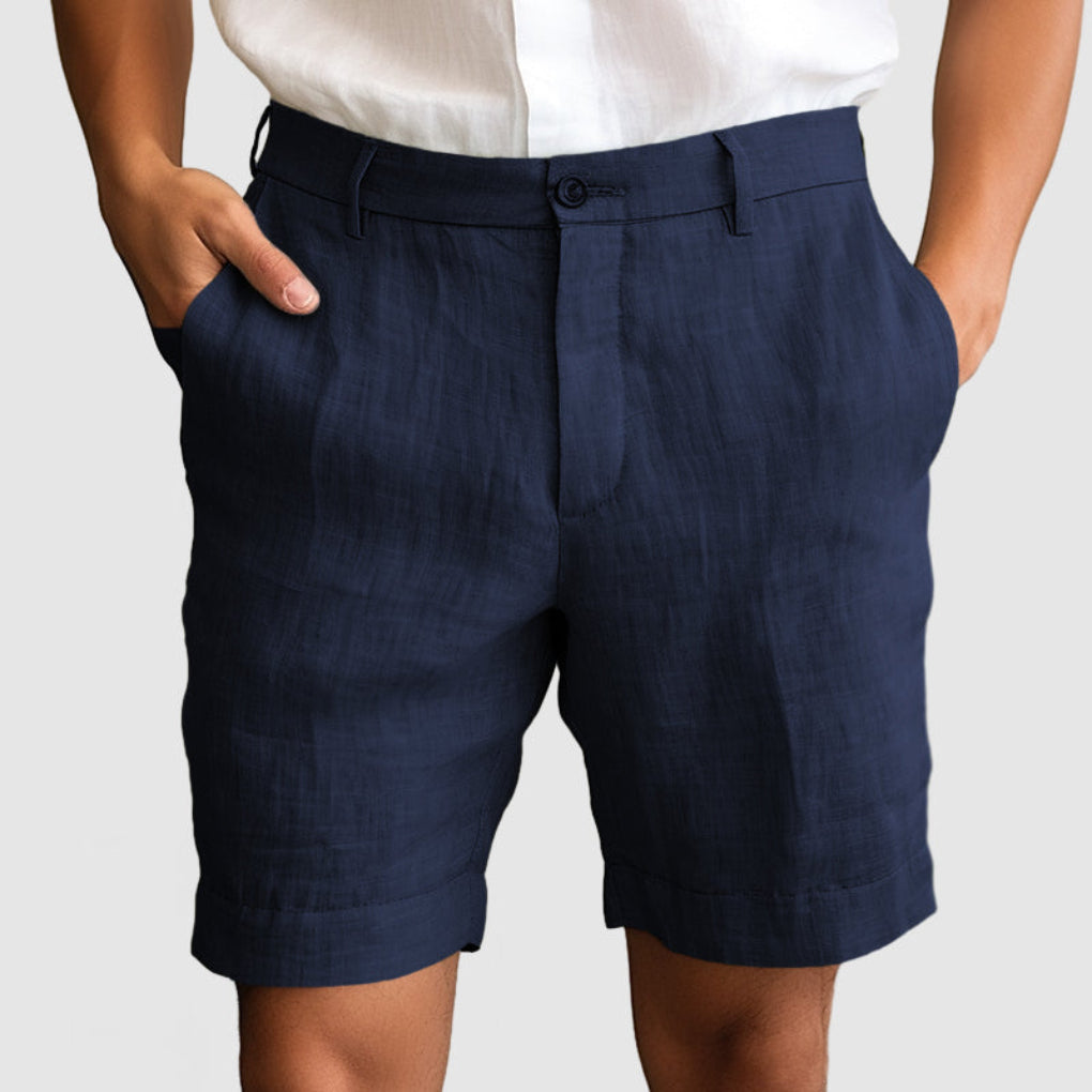 Comodi shorts in cotone e lino da uomo