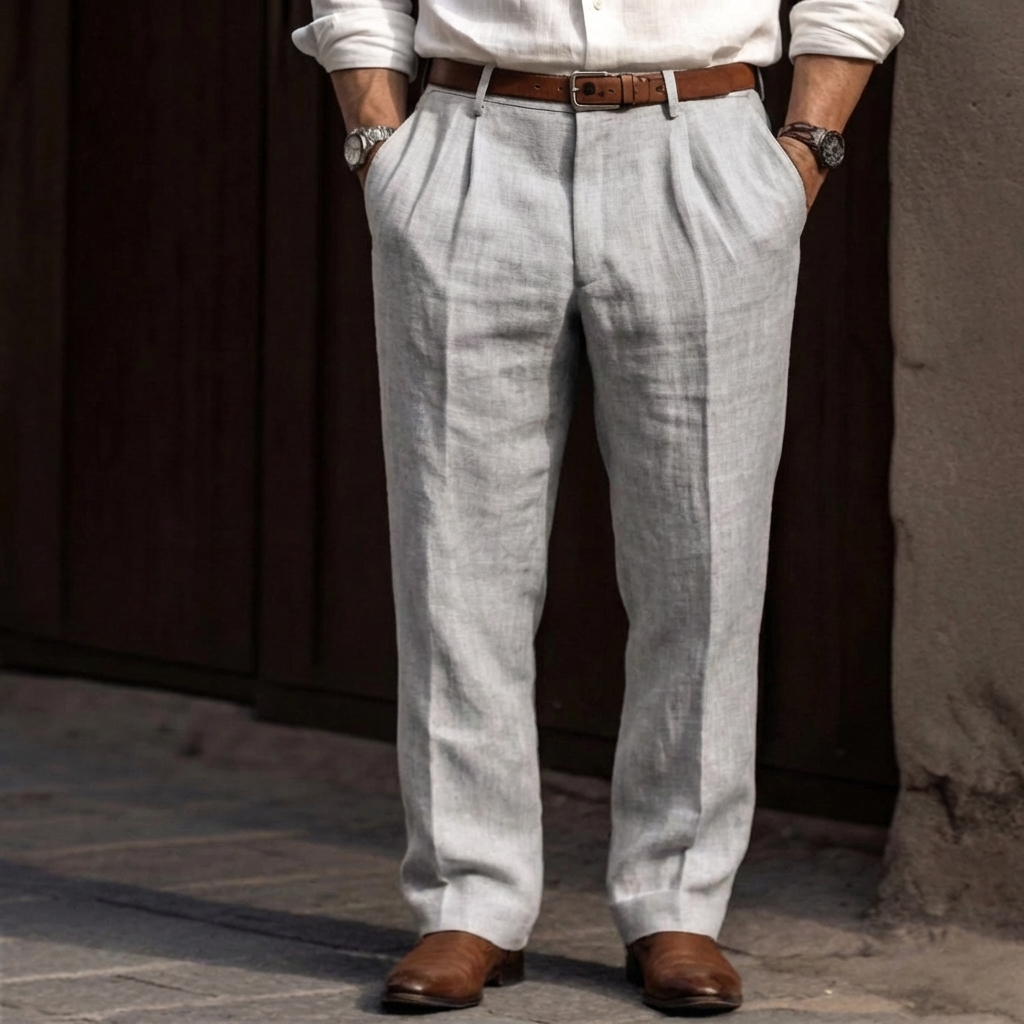 Pantalone da uomo a vita alta in stile vintage