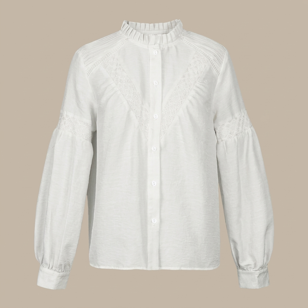 Camicetta Casual con Ruches e Texture