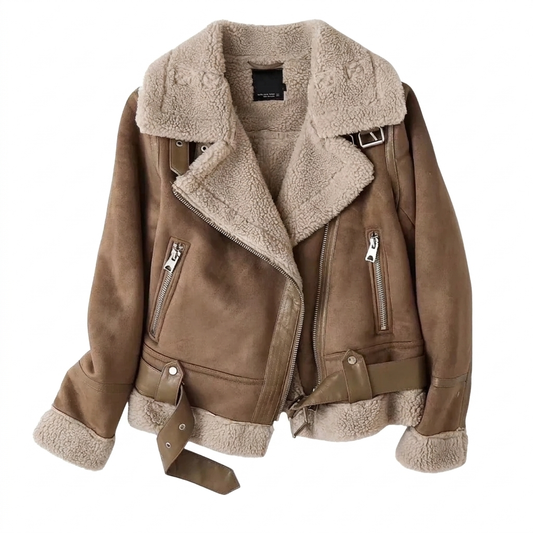 Giacca Biker Donna Foderata in Teddy