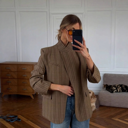 Blazer Oversize con Collo Alto