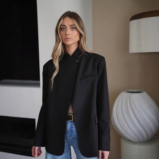 Blazer Oversize con Collo Alto