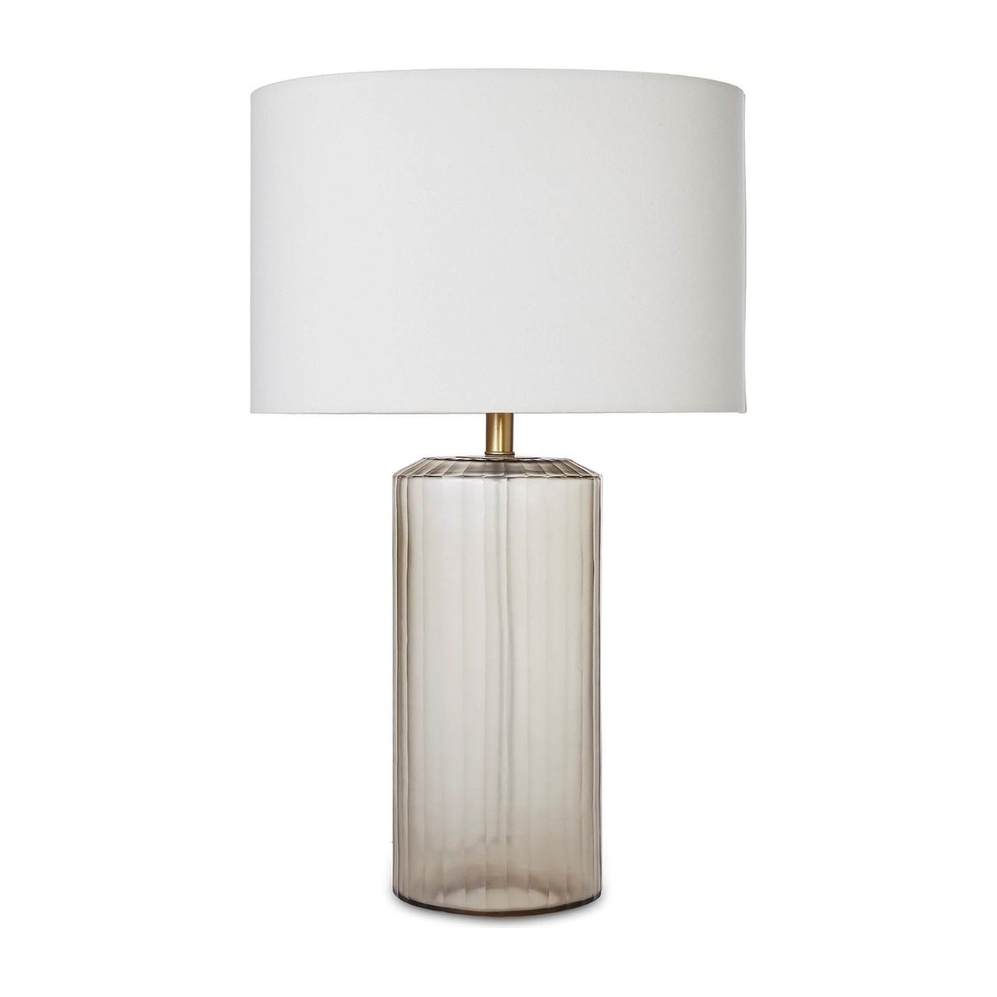 Lampada da Tavolo in Ottone con Paralume in Lino