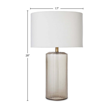 Lampada da Tavolo in Ottone con Paralume in Lino
