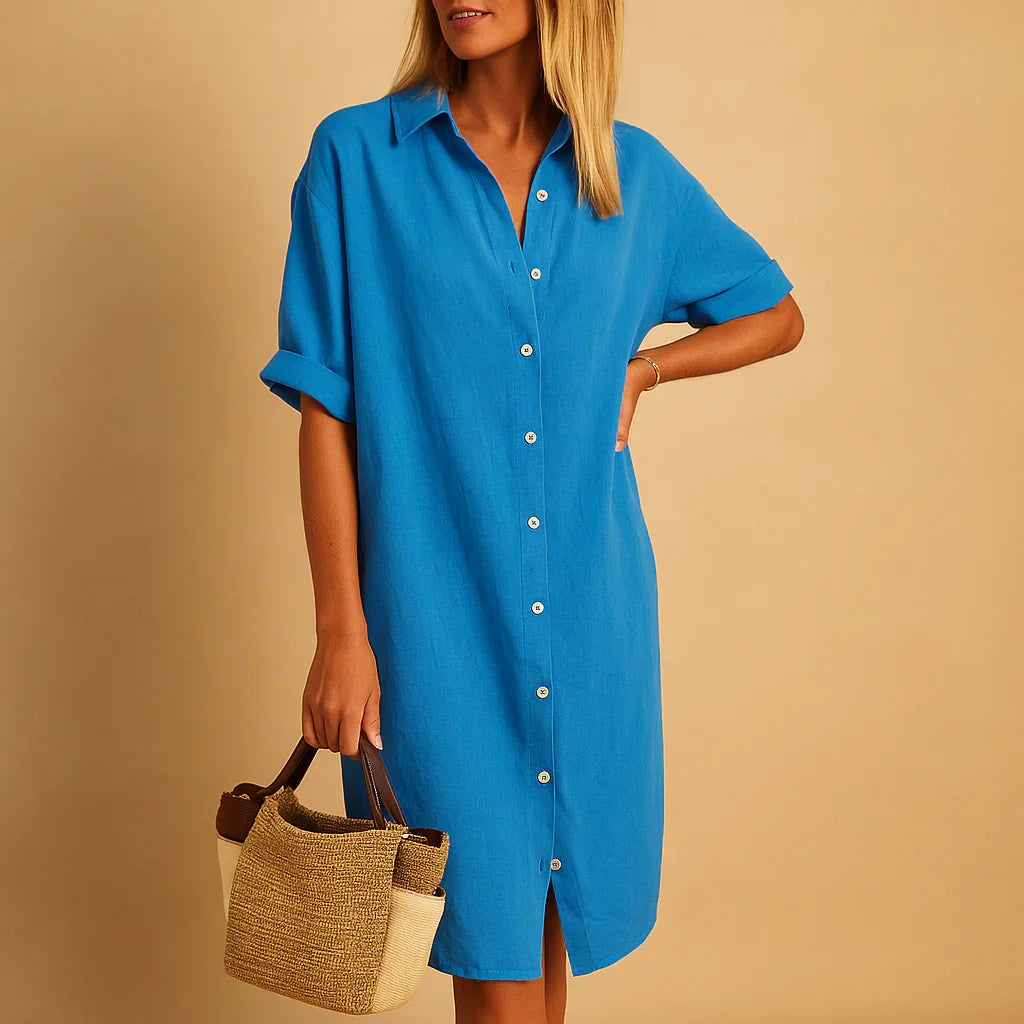 Abito Camicia Relaxed Fit con Bottoni