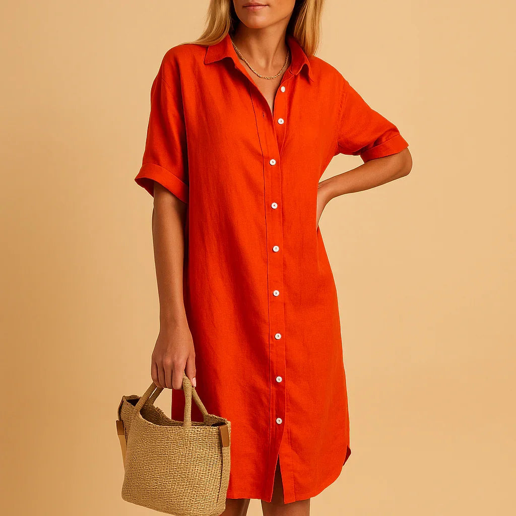 Abito Camicia Relaxed Fit con Bottoni