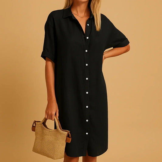 Abito Camicia Relaxed Fit con Bottoni