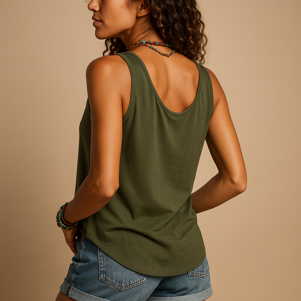Camicia smanicata leggera con bottoni