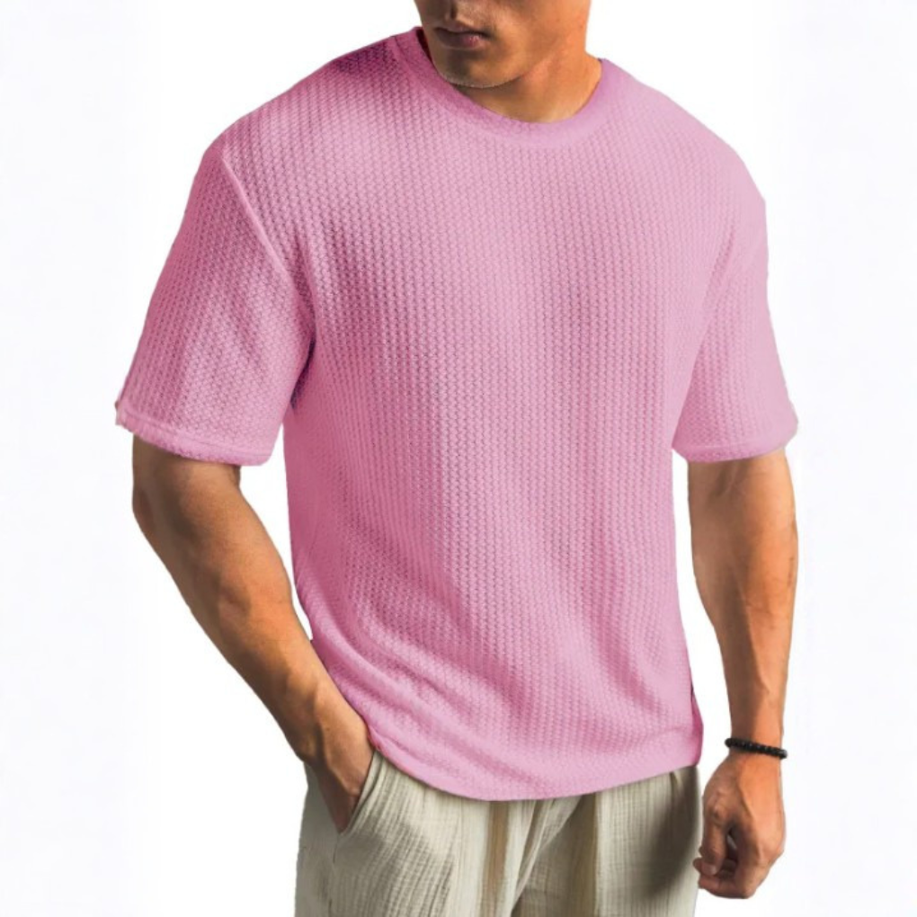 T-Shirt Uomo in Maglia Intrecciata