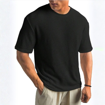 T-Shirt Uomo in Maglia Intrecciata