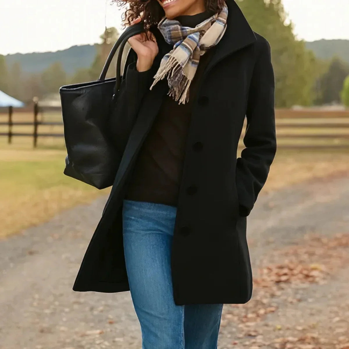 Cappotto midi in lana monopetto