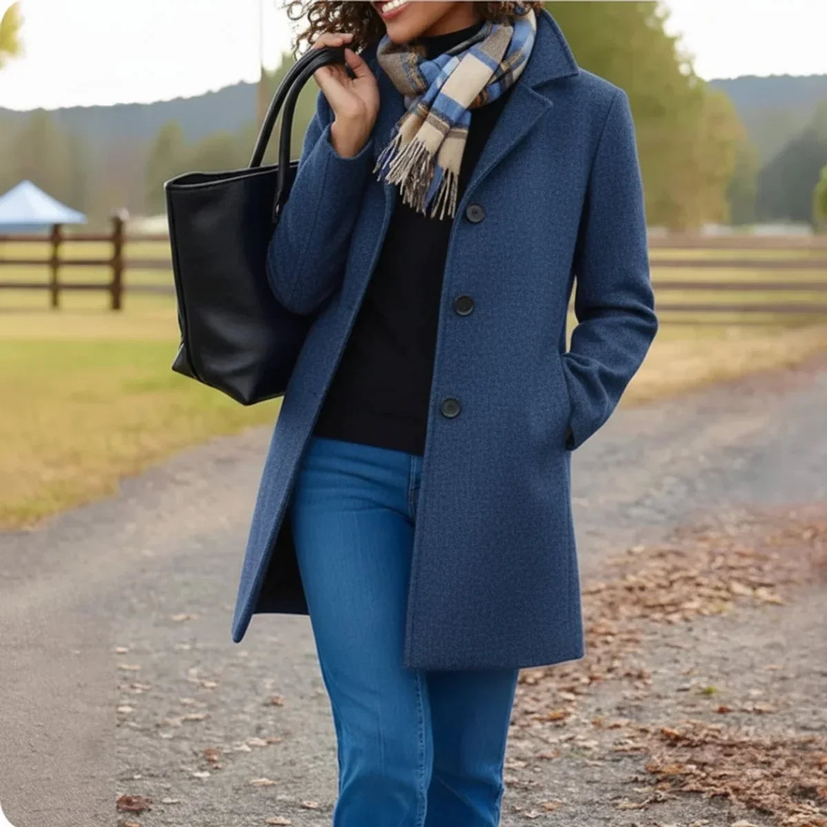 Cappotto midi in lana monopetto