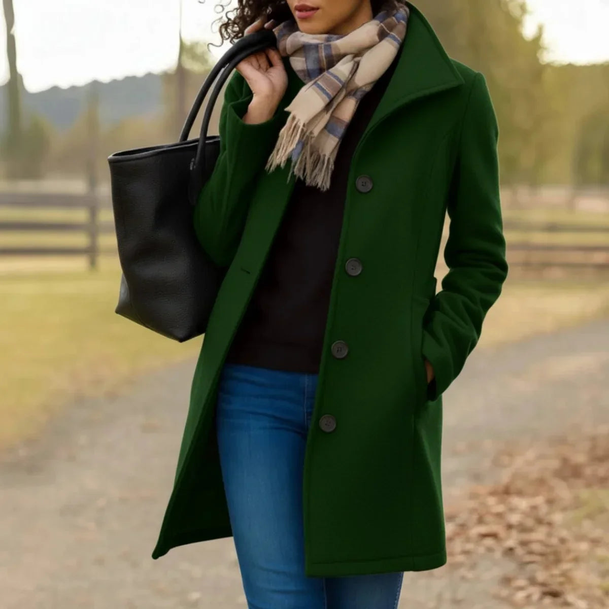 Cappotto midi in lana monopetto