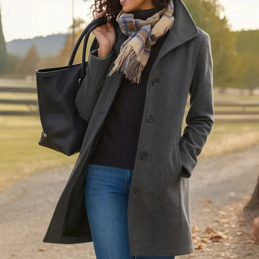 Cappotto midi in lana monopetto