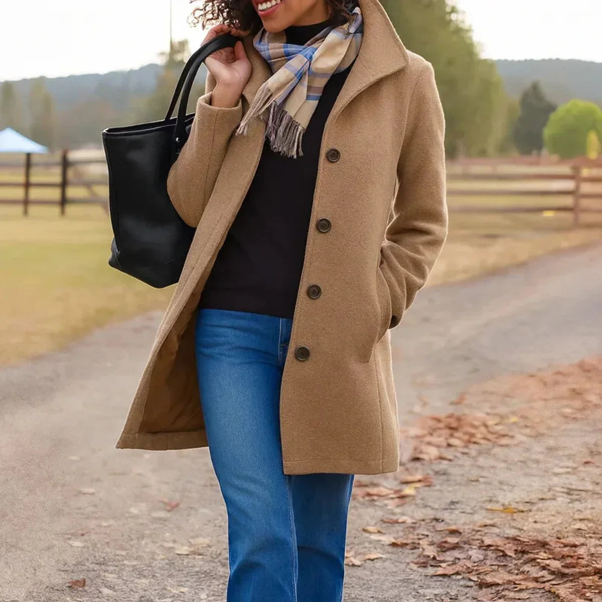Cappotto midi in lana monopetto