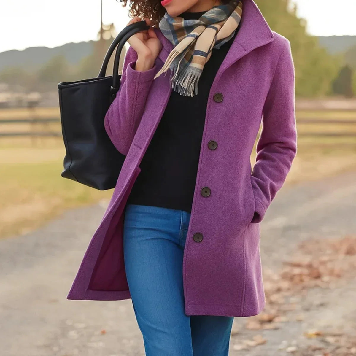 Cappotto midi in lana monopetto
